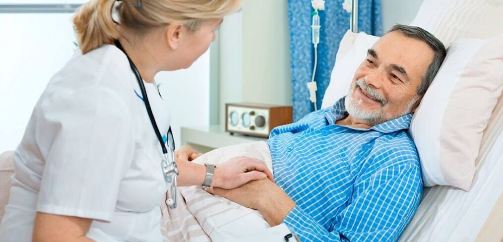 Rehabilitation of a man after replacing the knee joint